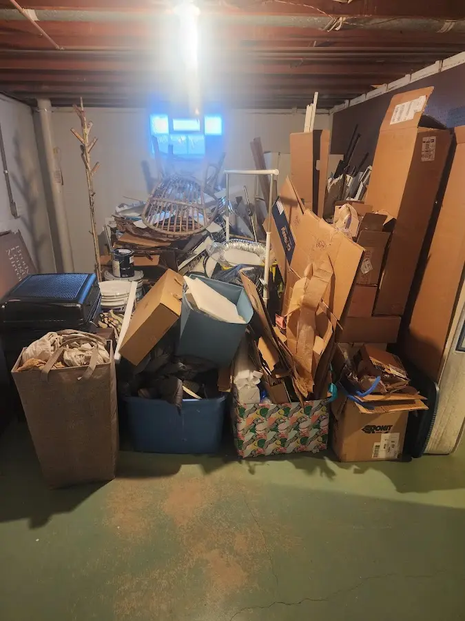 Roll-off dumpster container at job site for 4 Yard Dumpster Rental in Jeanerette